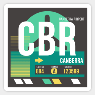 Canberra (CBR) Airport // Retro Sunset Baggage Tag Sticker